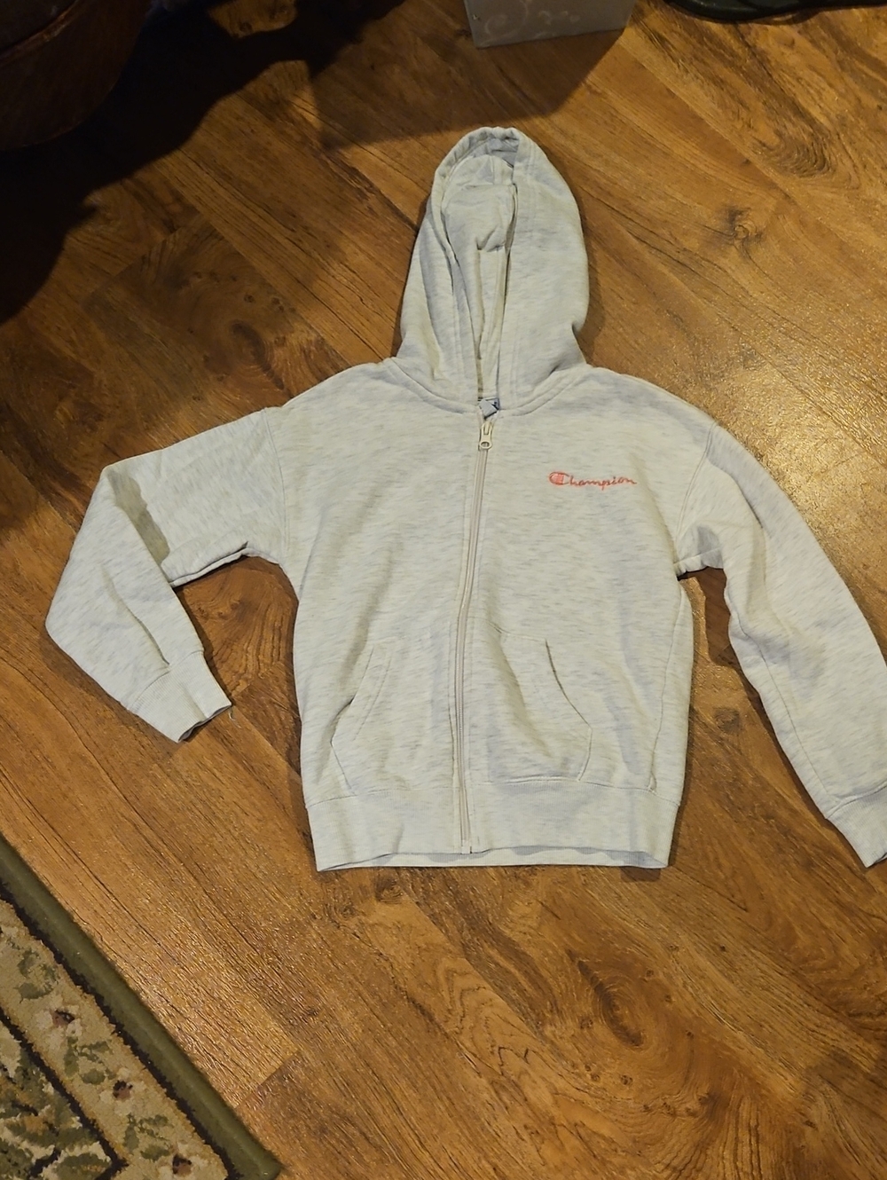 Girls Champion Heathered Gray Hoodie Size Small (7/8)